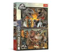 Trefl Puzzle 2 en 1 : Jurassic World – Le Monde Préhistorique – 2x200 pièces – Adolescents