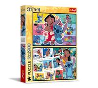 Trefl - Puzzle 2 en 1 : Lilo & Stitch, La Joyeuse Vie de Stitch - 2 x 200 Pièces - Ensemble de Deux Puzzles pour Les Adolescents