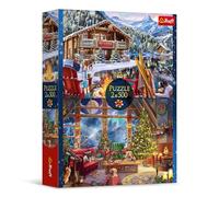 Trefl - Puzzle 2 en 1 : Noël dans Les Montagnes - 2 x 500 pièces - Lot de Deux Puzzles, Bricolage, Divertissement créatif, pour Adultes et Enfants à partir de 10 Ans