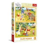 Trefl Puzzle 2 en 1 Winnie l'ourson – Une journée dans le Jardin, 2×24 pièces, dès 3 ans
