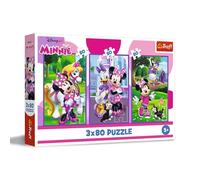 Trefl - Puzzle 3 en 1 : Disney, Minnie et Ses Amis - 3 x 80 Pièces, Ensemble de Trois Puzzles pour Les Enfants à partir de 5 Ans