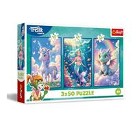 Trefl - Puzzle 3 en 1 : The Treflik Family, Ensemble dans Un Monde Coloré - 3 x 50 Pièces, Ensemble de Trois Puzzles pour Les Enfants à partir de 4 Ans