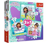 Trefl Puzzle 3en1 Activités Gabi 34871 - Ensemble éducatif pour enfants