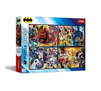 Trefl - Puzzle 4 en 1 : Batman en Action - 4 x 250 Pièces - Ensemble de Quatre Puzzle pour Les Adolescents