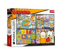 Trefl Puzzle 4 en 1 Garfield – Garfield n'aime pas les lundis – 4 x 250 pièces – Pour adolescents
