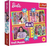 Trefl Puzzle 4en1 Funny World Barbie Mattel 34626 - Puzzles pour enfants
