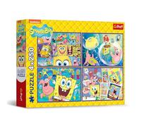 Trefl - Puzzle 4en1 : Spongebob, Le Monde Fou de Bob l’Éponge - 4 x 250 Pièces - Ensemble de Quatre Puzzles pour Les Adolescents
