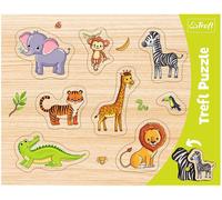 Trefl, puzzle à contours avec support, puzzle Lift-Out, animaux exotiques, pour enfants à partir de 2 ans