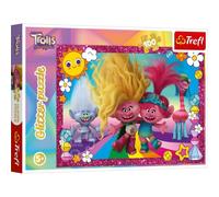 Trefl Puzzle à paillettes Trolls, avec paillettes, 100 pièces, 48 x 34 cm, 14829