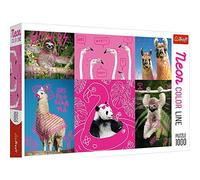 Trefl, Puzzle, Animaux Fous, 1000 Pièces, Neon Ligne de Couleur, Qualité Premium, pour Adultes et Enfants à partir de 12 Ans