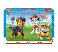 Trefl, Puzzle Cadre avec Support 10 Pièces L'équipe Pat' Patrouille pour Enfants à partir de 2 Ans 80022 Marron