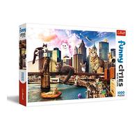 Trefl, Puzzle, Chats à New York, 1000 Pièces, Villes Amusantes, Qualité Premium, pour Adultes et Enfants à partir de 12 Ans