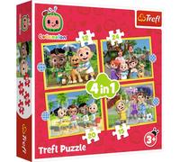 TREFL Puzzle Cocomelon : rencontre 4in1 ( 12,15,20,24 pièces)
