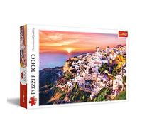 Trefl Puzzle Paysage Lever de Soleil sur Santorini 1000 Pièces - Convient pour Les Adultes - Aide à la Relaxation - Emboîtement Aisé des Pièces - Idéal pour Un Cadeau 10435 Chevaux Au Galop