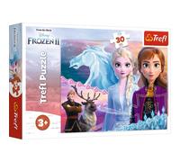 Trefl Frozen Pièces pour Enfants à partir de 3 Ans Puzzle, 18253, Courage des Sœurs Disney la Reine des Neiges 2, 30 Pezzi
