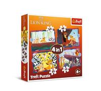 Trefl - Puzzle de 35 à 70 pièces, 4 en 1: Le Courageux Roi Lion, 4+ | Lot de 4 puzzles, différents niveaux de difficulté, développement de la concentration et de l'observation, haute qualité,