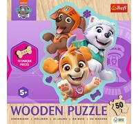 TREFL Puzzle de contours en bois avec Paw Patrol : La poupée rigolote 50 pièces