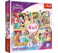 TREFL Puzzle des princesses Disney : Happy Day 4in1 (35,48,54,70 pièces)