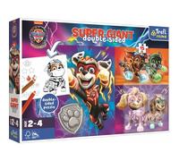 Trefl Primo-Paw Patrol:The Mighty Movie, Super Patrouille-3en1:Puzzle 15 Très Grandes Pièces,Puzzles avec des Personnages de Bande Dessinée, Loisir pour Les Enfants à partir de 2 Ans