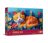 Trefl - Puzzle Effet 3D, Chaton - 160 éléments - 40e Anniversaire Trefl, Puzzle Coloré avec des Animaux, pour Les Enfants à partir de 6 Ans