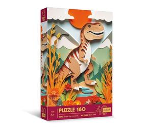 Trefl - Puzzle Effet 3D, Dinosaure - 160 éléments - 40e Anniversaire Trefl, Puzzle Coloré avec des Animaux, pour Les Enfants à partir de 6 Ans