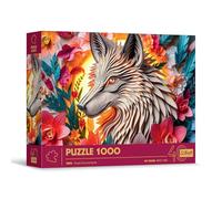 Trefl Puzzle Effet 3D Loup – 1000 pièces – 40e anniversaire – Paper Art – Premium – Dès 14 ans