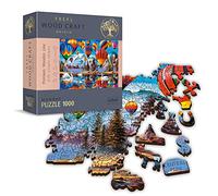Trefl - Puzzle en Bois, Ballons Colorés - 1000 Pièces, Artisanat en Bois, Formes Irrégulières, 100 Figures De Monuments Et Symboles Américains, Puzzle Moderne De Qualité Supérieure, Bricolage