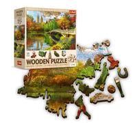 Trefl Puzzle en bois : Central Park, Manhattan, New York - 500+1 éléments, artisanat du bois, formes irrégulières, 50 figurines, puzzle moderne premium bricolage pour adultes et enfants à partir de 12