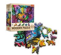 Trefl Puzzle en bois, chiot coloré - 500+1 éléments, artisanat en bois, formes irrégulières, 50 figurines d'animaux, puzzle moderne de qualité supérieure à faire soi-même pour adultes et enfants à
