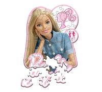 Trefl - Puzzle en Bois Contour: Barbie, Belle Barbie - 50 pcs, Wood Craft Junior, irrégulières, 10 Figures, Moderne, 5 Ans +