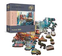 Trefl - Puzzle en Bois, De La Ville De New York, Collage - 1000 Pièces, Artisanat en Bois, Formes Irrégulières, 100 Figures De Monuments Et Symboles Américains, Puzzle Moderne De Qualité Supérieure