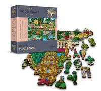 Trefl - Puzzle en Bois, France, Lieux Célèbres - 1000 Pièces, Artisanat en Bois, Formes Irrégulières, 100 Figures De Monuments Et Symboles Français, Puzzle Moderne De Qualité Supérieure