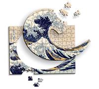 Trefl - Puzzle en Bois : La Grande Vague, Hokusai Katsushika - 200 éléments, Puzzle artistique Wooden Puzzle, Peintures Célèbres, Artistes Célèbres, Divertissement Créatif pour Adultes et Enfants à partir de 9 ans