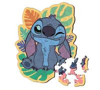 Trefl Bois : Lilo & Stitch, Joyeux Stitch-50 Pièces, Wooden Puzzle,Formes irrégulières, 10 Figurines, pour Enfants à partir de 5 Ans, 20281, Multi-Fabric