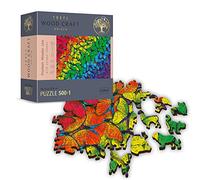 Trefl - Puzzle en Bois, Papillons Arc-en-Ciel - 500+1 Pièces, Artisanat en Bois, Formes Irrégulières, 50 Figures d'animaux, Puzzle Moderne De Qualité Supérieure, Bricolage, Couleurs, Insectes