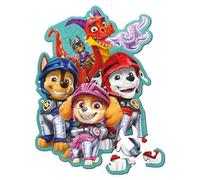Trefl - Puzzle en Bois : Paw Patrol, Aventures avec la Pat Patrouille - 50 Pièces, Puzzle à Formes, Wooden Puzzle,Formes irrégulières, 10 Figurines, pour Enfants à partir de 5 Ans