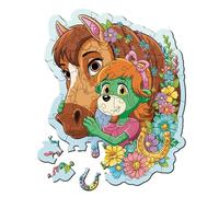 Trefl - Puzzle en Bois : The Treflik Family, Joyeuse Famille Treflik - Puzzle en Bois de 50 pièces, Formes irrégulières, 10 Figurines. Puzzle Moderne pour Enfants de 5 Ans et Plus