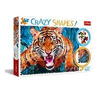 Trefl Puzzle - Face à Face avec Un Tigre, 600 Pièces, Crazy Shapes, Qualité Premium, pour Adultes et Enfants à partir de 10 Ans