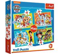 Trefl Puzzle – Heureuse équipe de Pat Patrouille – 4 sets, 12–24 pièces, dès 3 ans