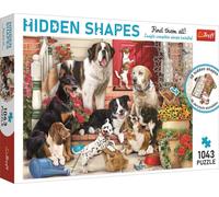 Trefl Puzzle Hidden Shapes Hunde Spaß, 1043 Teile, 68.3 x 48 cm, 10675