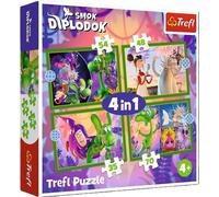 TREFL Puzzle Hocus pocus Diplodocus 4in1 (35,48,54,70 pièces)