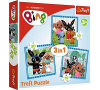 Trefl - Puzzle - Jeux avec des Amis Lapin Bing de 20 à 50 Pièces, 3 Sets pour Enfants à partir de 3 Ans