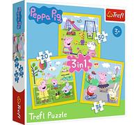 Trefl - Puzzle - Joyeux Jour de Peppa Peppa Pig de 20 à 50 Pièces, 3 Sets pour Enfants à partir de 3 Ans