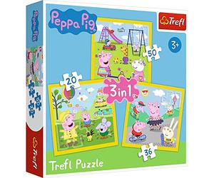 Trefl - Puzzle - Joyeux Jour de Peppa Peppa Pig de 20 à 50 Pièces, 3 Sets pour Enfants à partir de 3 Ans