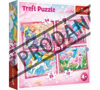 TREFL Puzzle Licornes et magie 4in1 (35,48,54,70 pièces)