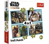 Trefl, Puzzle Mandalorian et Son Monde, de 35 à 70 pièces, 4 Ensembles, Star Wars, pour Enfants à partir de 3 Ans, 28,5 x 20,5 cm