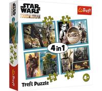 Trefl, Puzzle Mandalorian et Son Monde, de 35 à 70 pièces, 4 Ensembles, Star Wars, pour Enfants à partir de 3 Ans, 28,5 x 20,5 cm