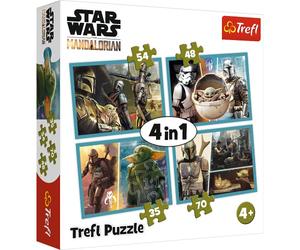 Trefl, Puzzle Mandalorian et Son Monde, de 35 à 70 pièces, 4 Ensembles, Star Wars, pour Enfants à partir de 3 Ans, 28,5 x 20,5 cm