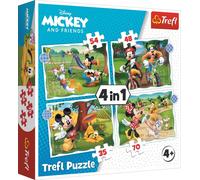 Trefl 4 Puzzles en 1 - Disney: La Bonne Journée de Mickey Mouse