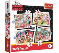 Trefl, puzzle, Minnie et ses amis, de 12 à 24 pièces, 4 ensembles, pour les enfants à partir de 3 ans, TR34355, multicolore